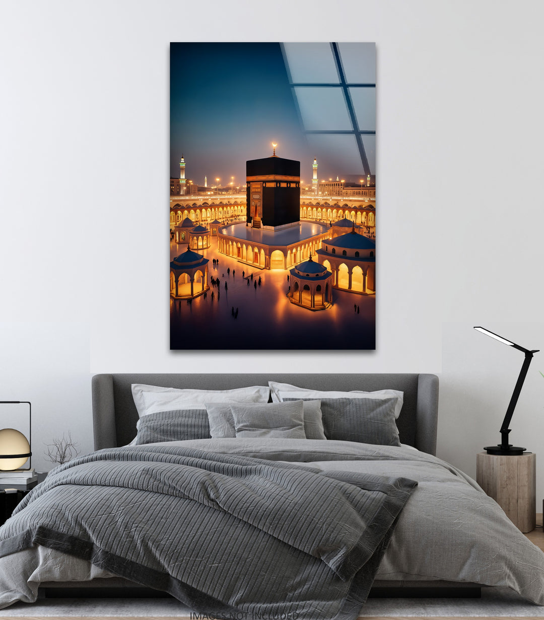 Golden Tranquility – Kaaba Mecca Islamic Glass Wall Art