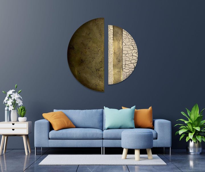 2 Piece Abstract Beige Cracked Glass Wall Art Glass Printing Wall Art, Print photos on glass
