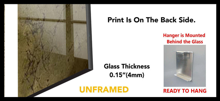 2-teiliges abstraktes Wandbild aus rissigem Glas in Beige