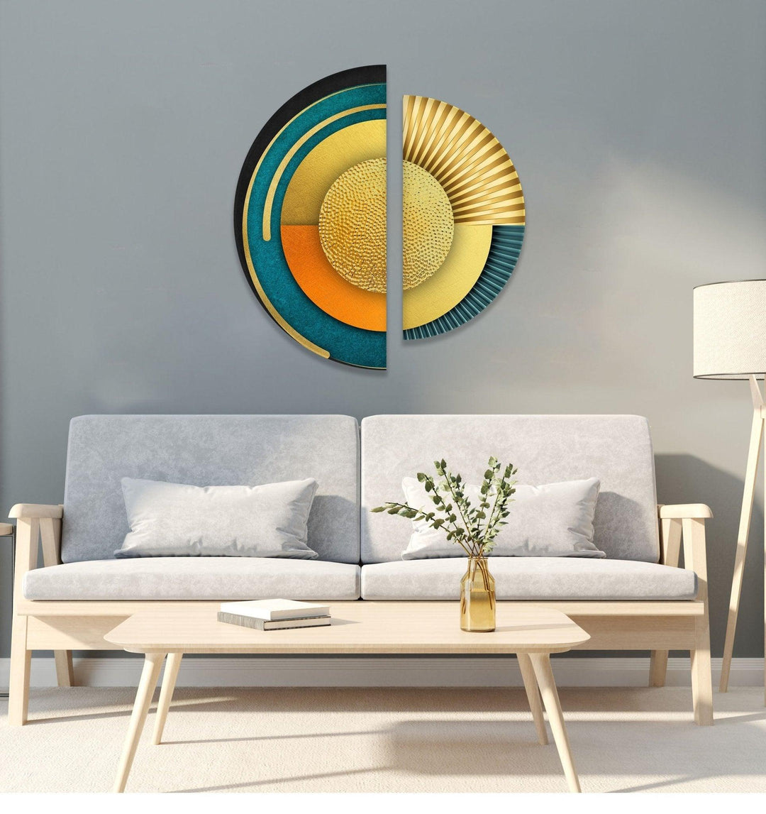 2 Piece Abstract Yellow & Orange Glass Wall Art art glass wall art, glass wall art pictures
