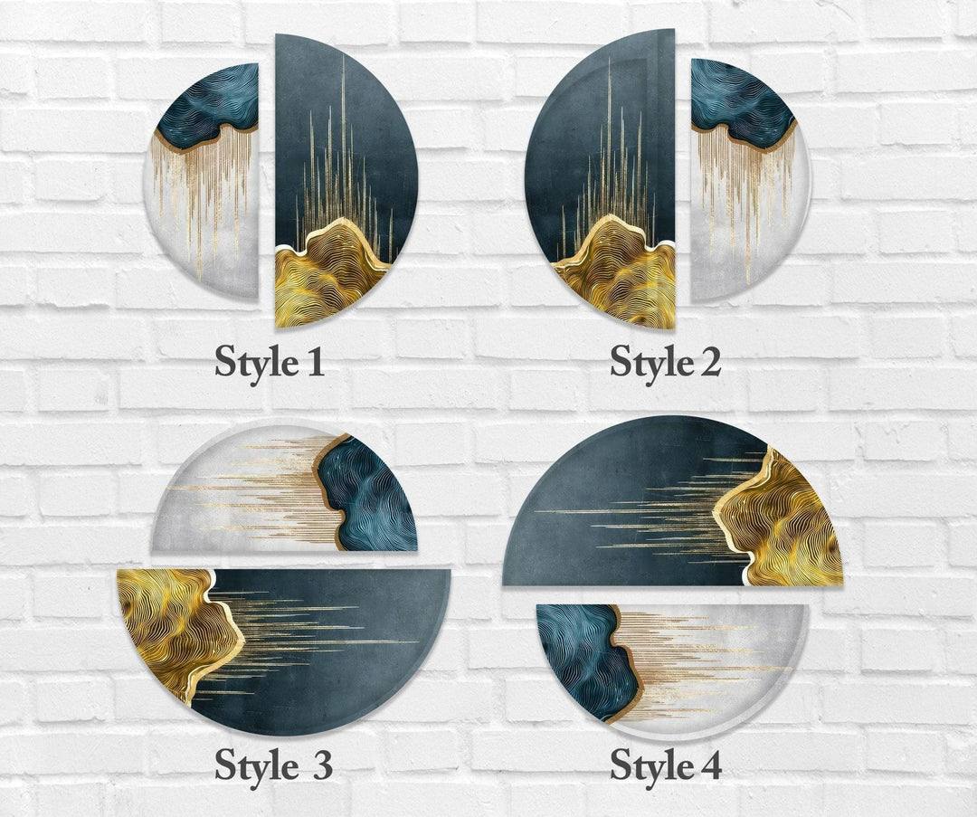2 Piece Blue White Marble Glass Wall Art stained glass wall art, stained glass wall decor
