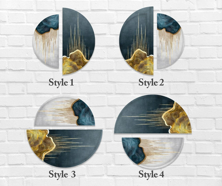 2 Piece Blue White Marble Glass Wall Art stained glass wall art, stained glass wall decor
