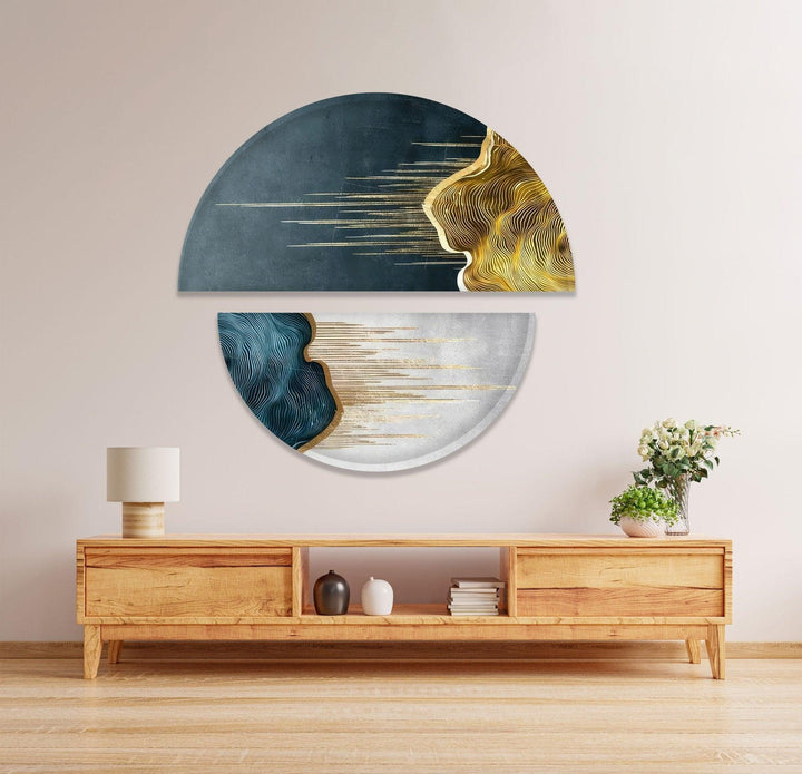 2 Piece Blue White Marble Glass Wall Art glass photo prints, glass picture prints
