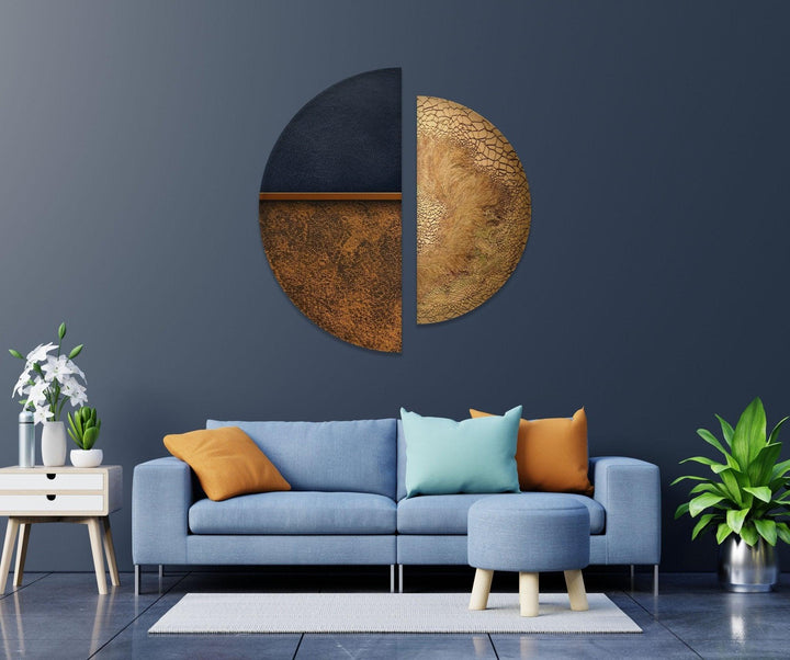 2 Piece Brown Desert Glass Wall Art print on glass, glass printed photos
