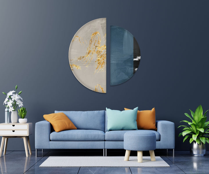 2 Piece Golden Marble Glass Wall Art art glass wall art, glass wall art pictures
