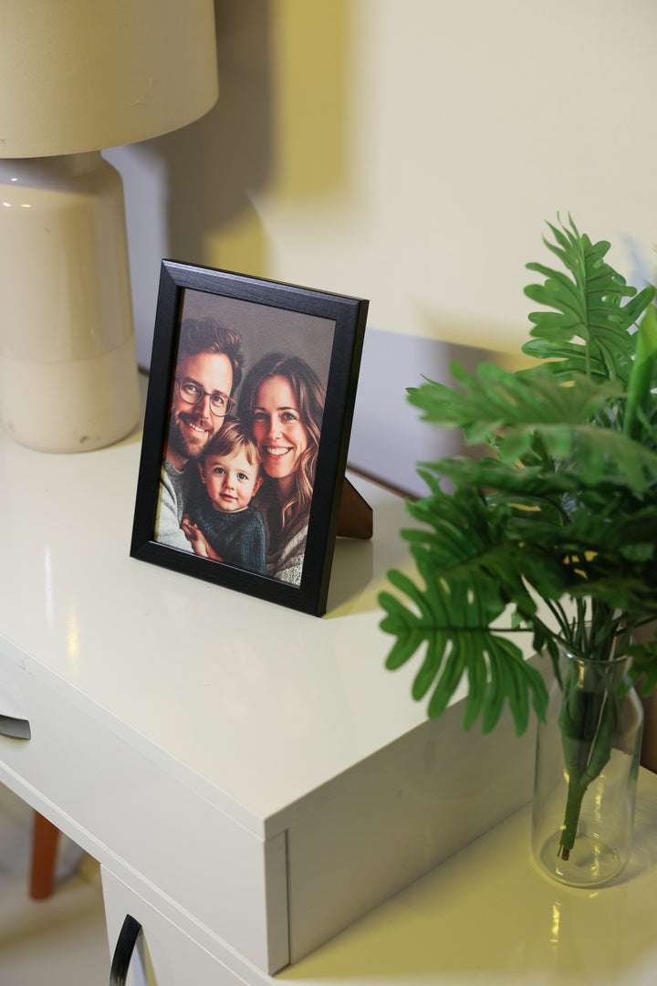 Gerahmter individueller Fotodruck aus Naturholz