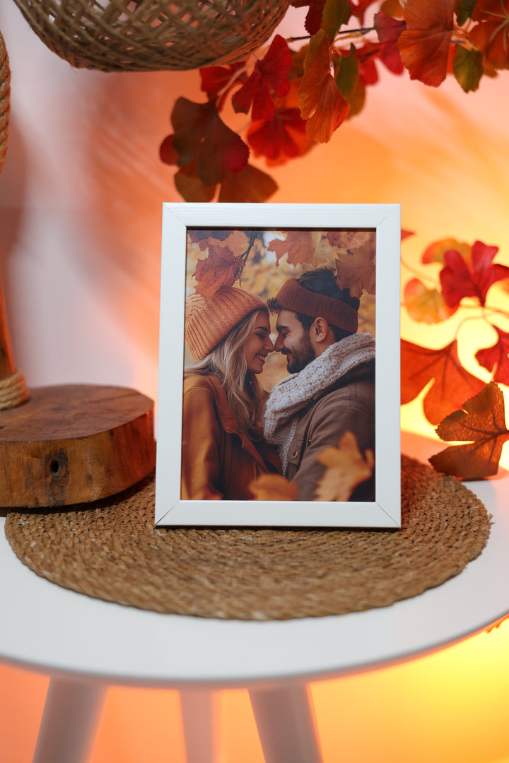 Gerahmter individueller Fotodruck aus Naturholz