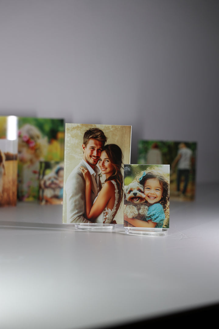 Individueller Plexiglas-Fotoblock – Personalisiertes Schreibtischbild-Geschenk mit Ihrem Foto