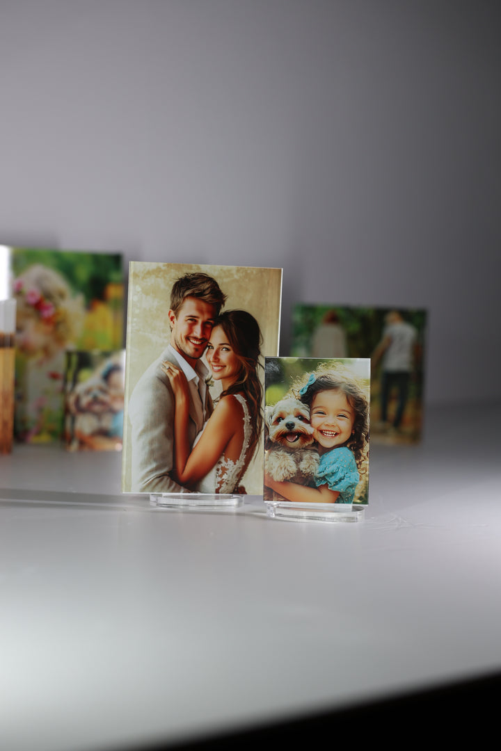 Individueller Plexiglas-Fotoblock – Personalisiertes Schreibtischbild-Geschenk mit Ihrem Foto