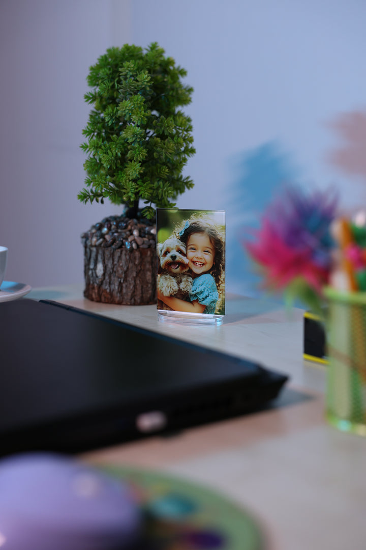 Individueller Plexiglas-Fotoblock – Personalisiertes Schreibtischbild-Geschenk mit Ihrem Foto