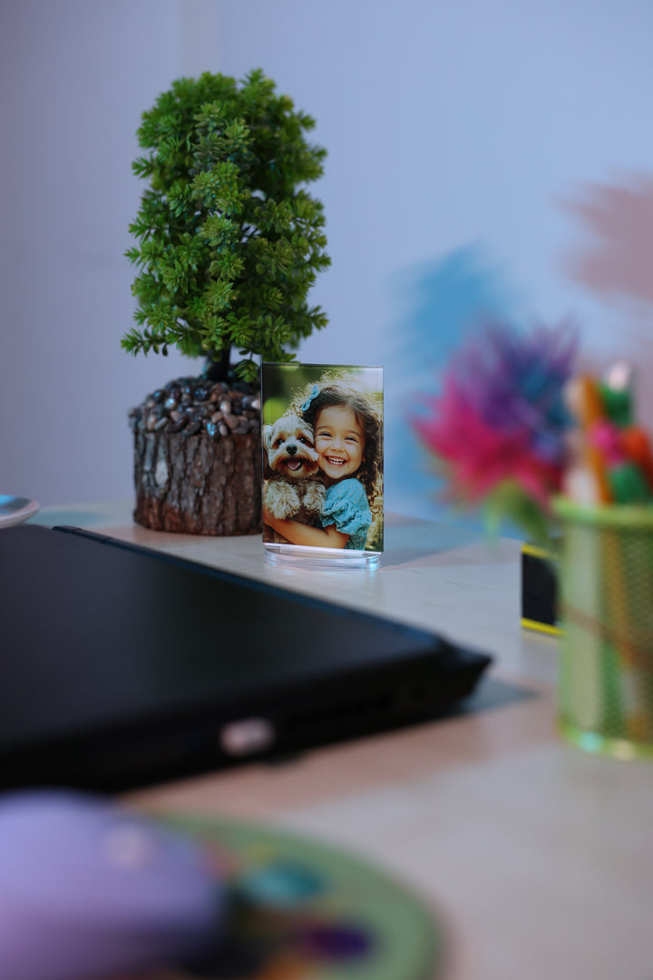 Individueller Plexiglas-Fotoblock – Personalisiertes Schreibtischbild-Geschenk mit Ihrem Foto