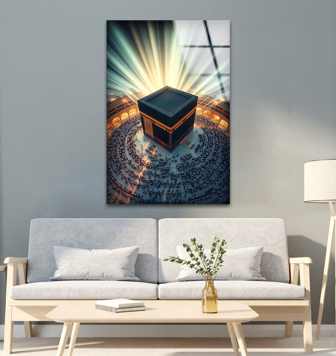 Divine Light – Kaaba Mecca Islamic Glass Wall Art