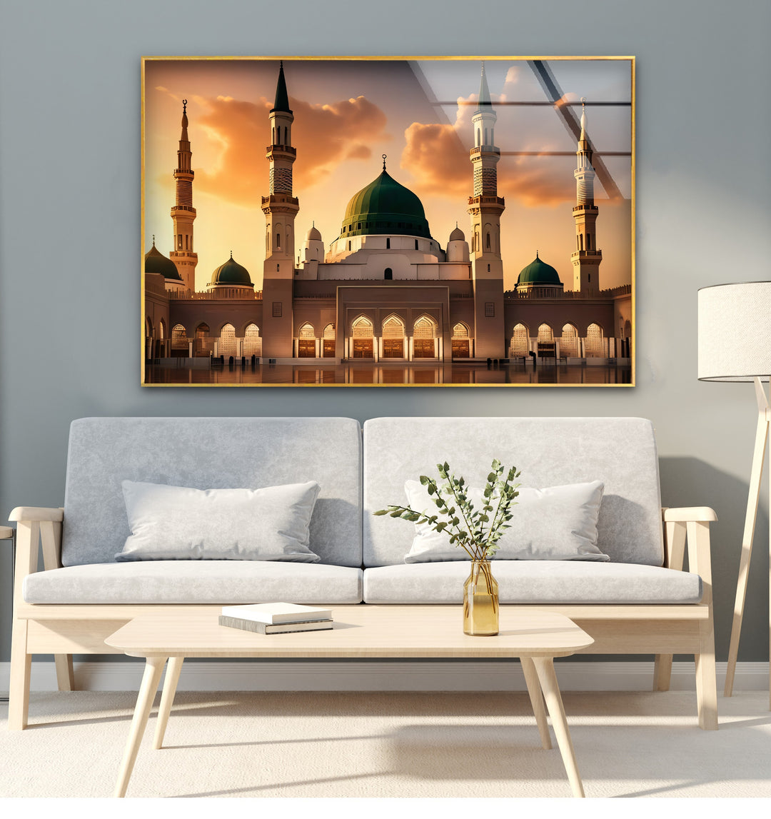 Sacred Dawn – Al-Masjid an-Nabawi Glass Wall Art