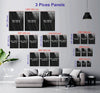 5 Piece Silver Abstract Tempered Glass Wall Art