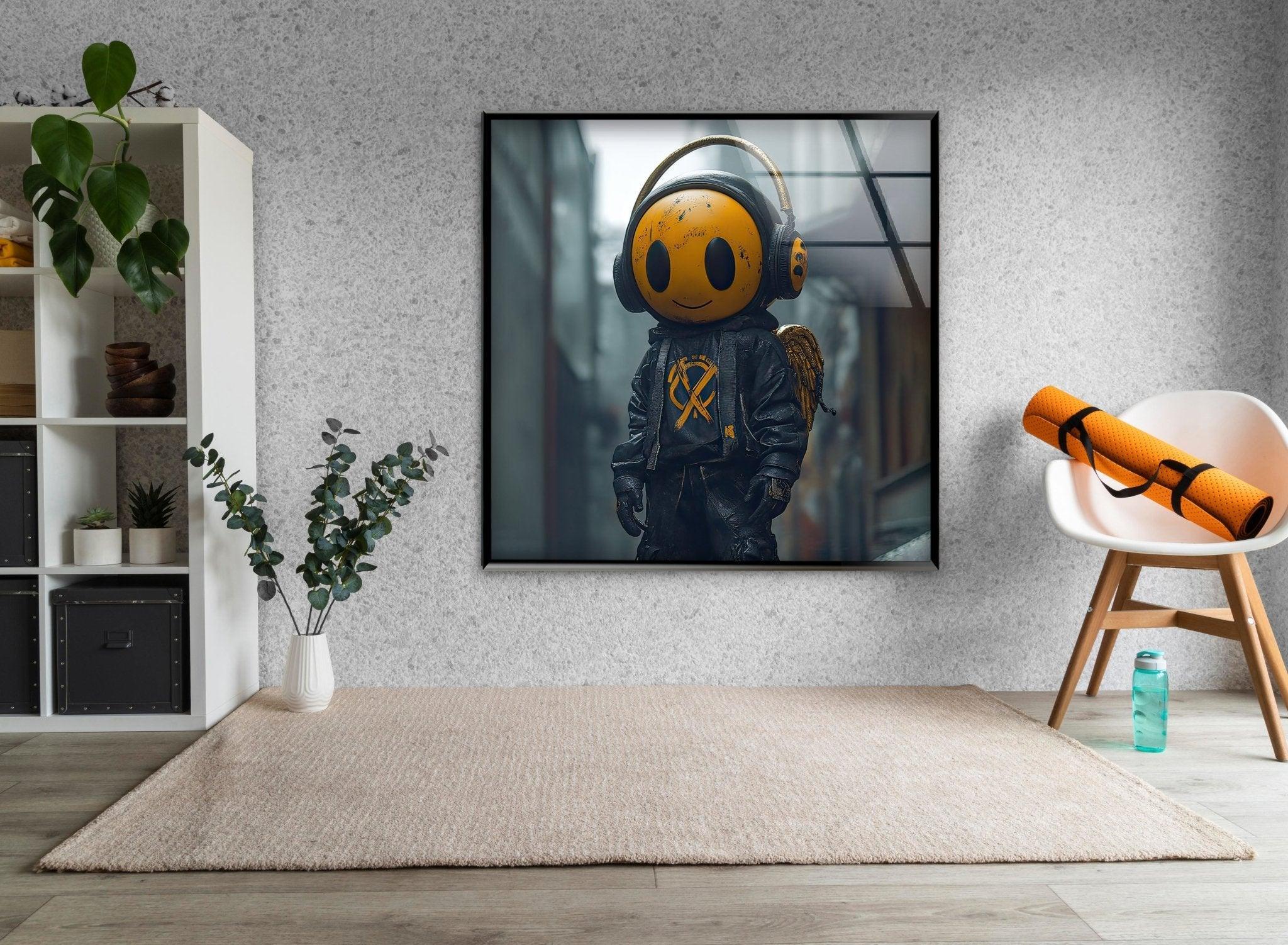3D Yellow Smile Angel Wall Art – Urban Cool Design – MyPhotoStation