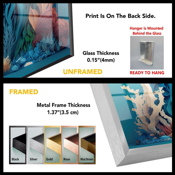 3D Fische Wandbild aus Glas