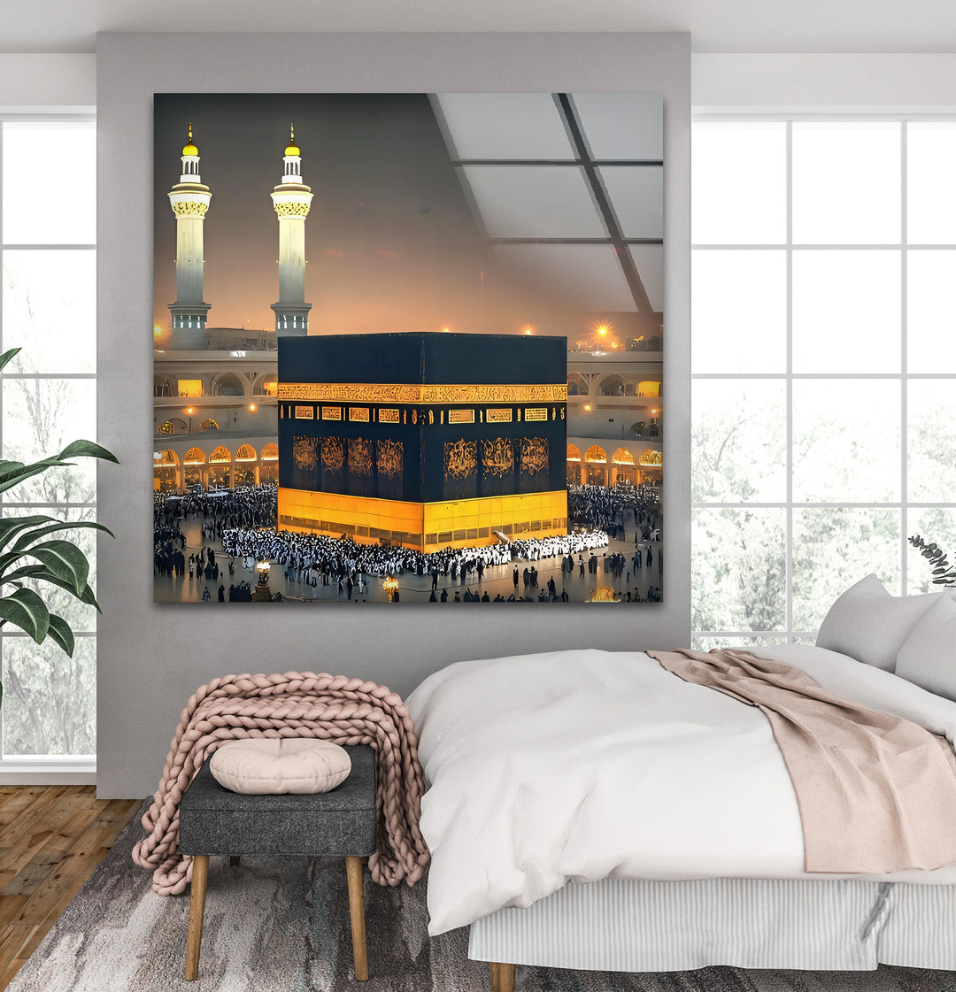 Sacred Serenity – Kaaba Mecca Islamic Glass Wall Art