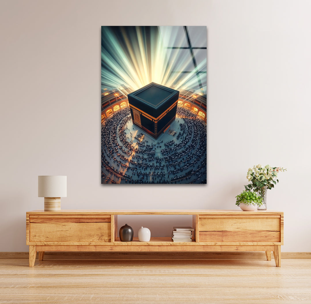 Divine Light – Kaaba Mecca Islamic Glass Wall Art