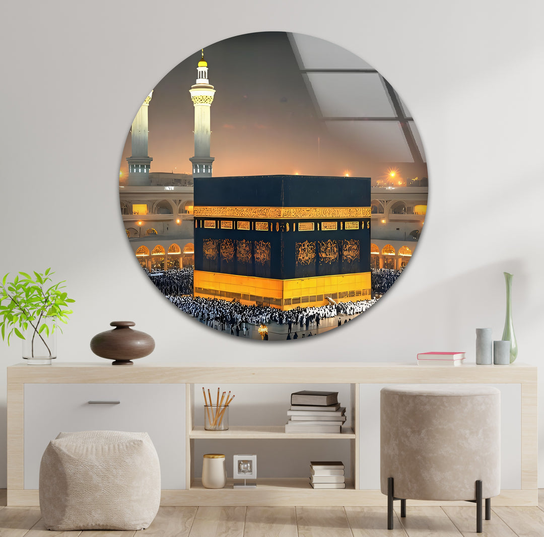 Sacred Serenity – Kaaba Mecca Islamic Glass Wall Art