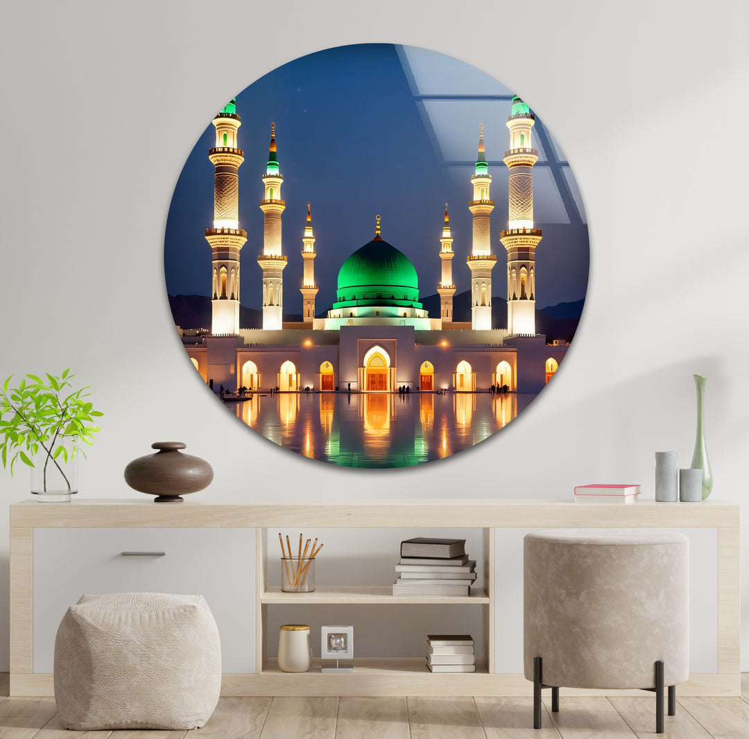 Prophet’s Mosque Medina glass wall decoration