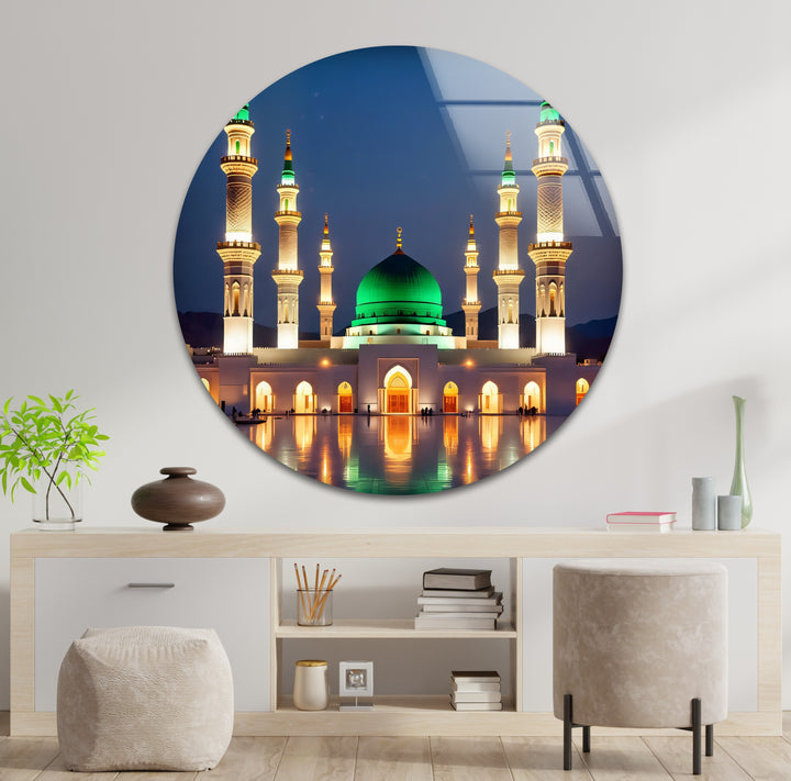 Prophet’s Mosque Medina glass wall decoration