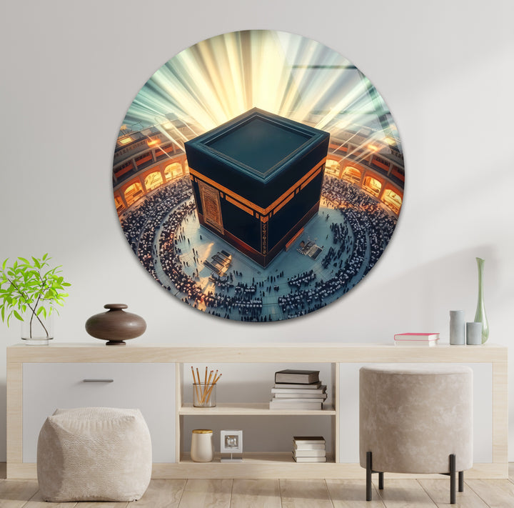 Spiritual Mecca Kaaba glass artwork for modern homes