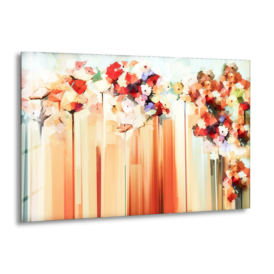 Flower Oil Painting Glass Wall Art
, print on glass, glass printed photos
