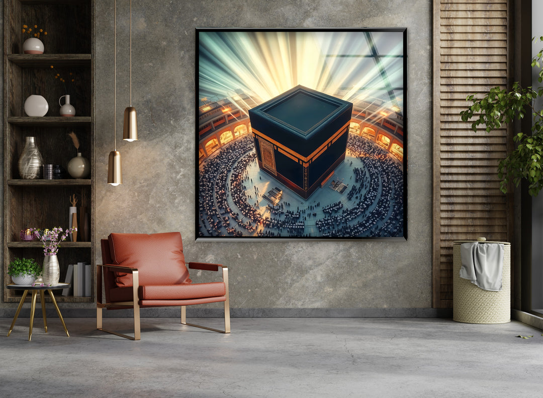 Divine light Kaaba Islamic wall art with glossy finish