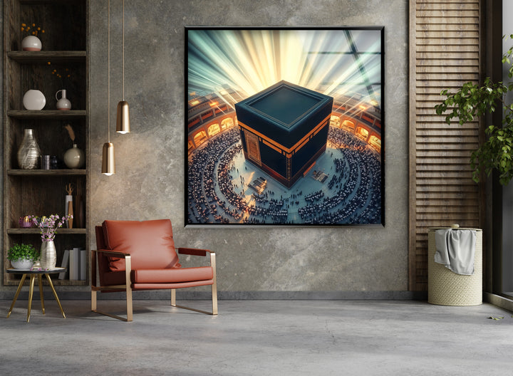 Divine light Kaaba Islamic wall art with glossy finish