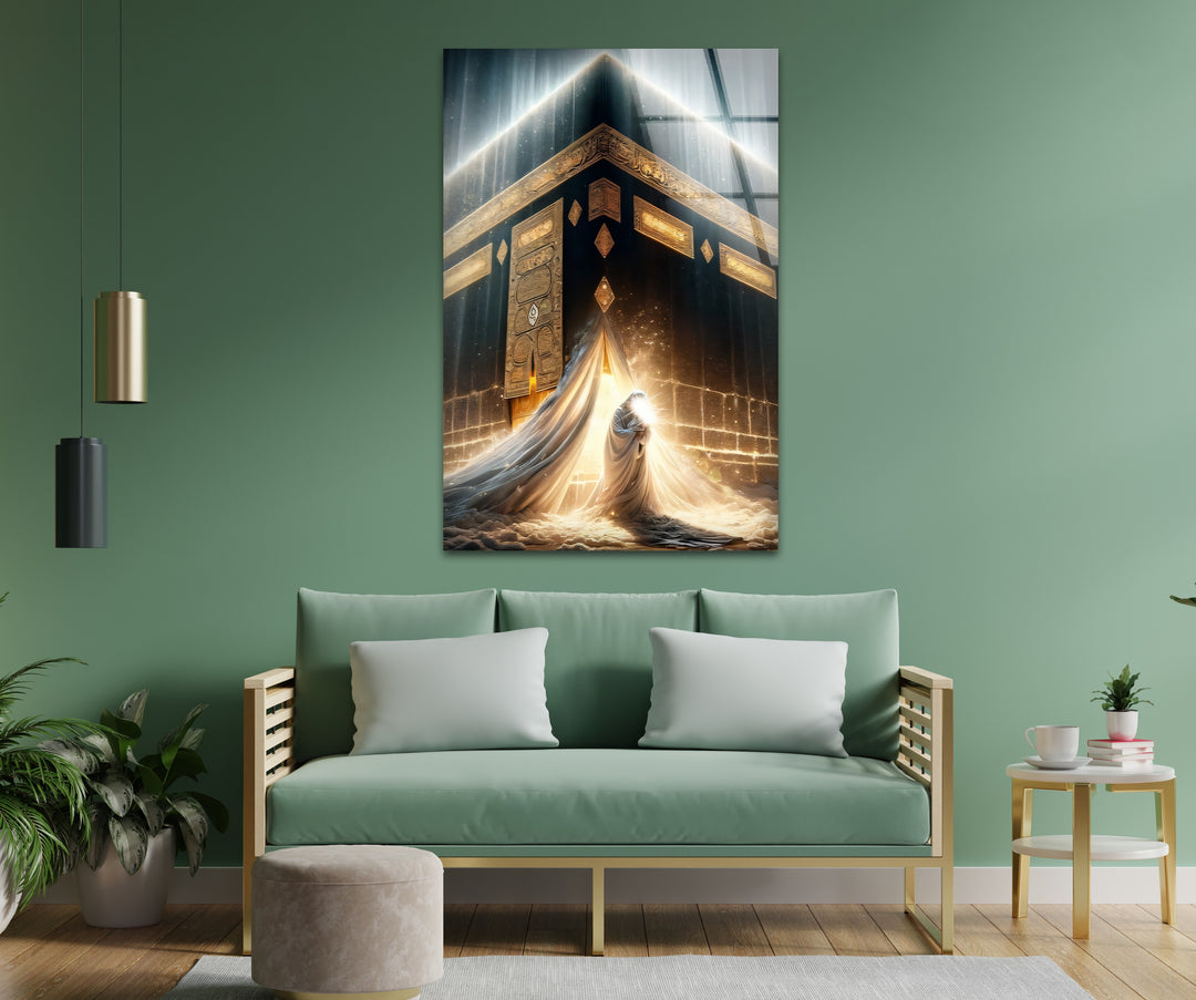 Heavenly Grace – Divine Light at the Kaaba Glass Wall Art