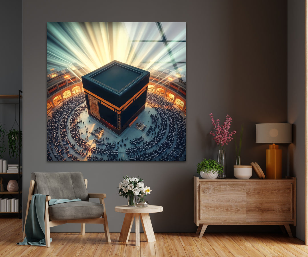 Divine Light – Kaaba Mecca Islamic Glass Wall Art