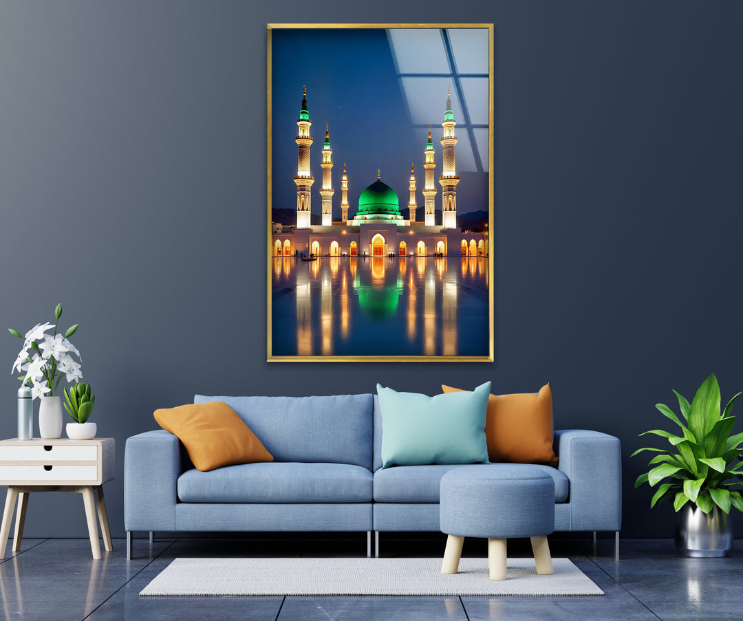 Radiant Peace – Al-Masjid an-Nabawi Islamic Glass Wall Art