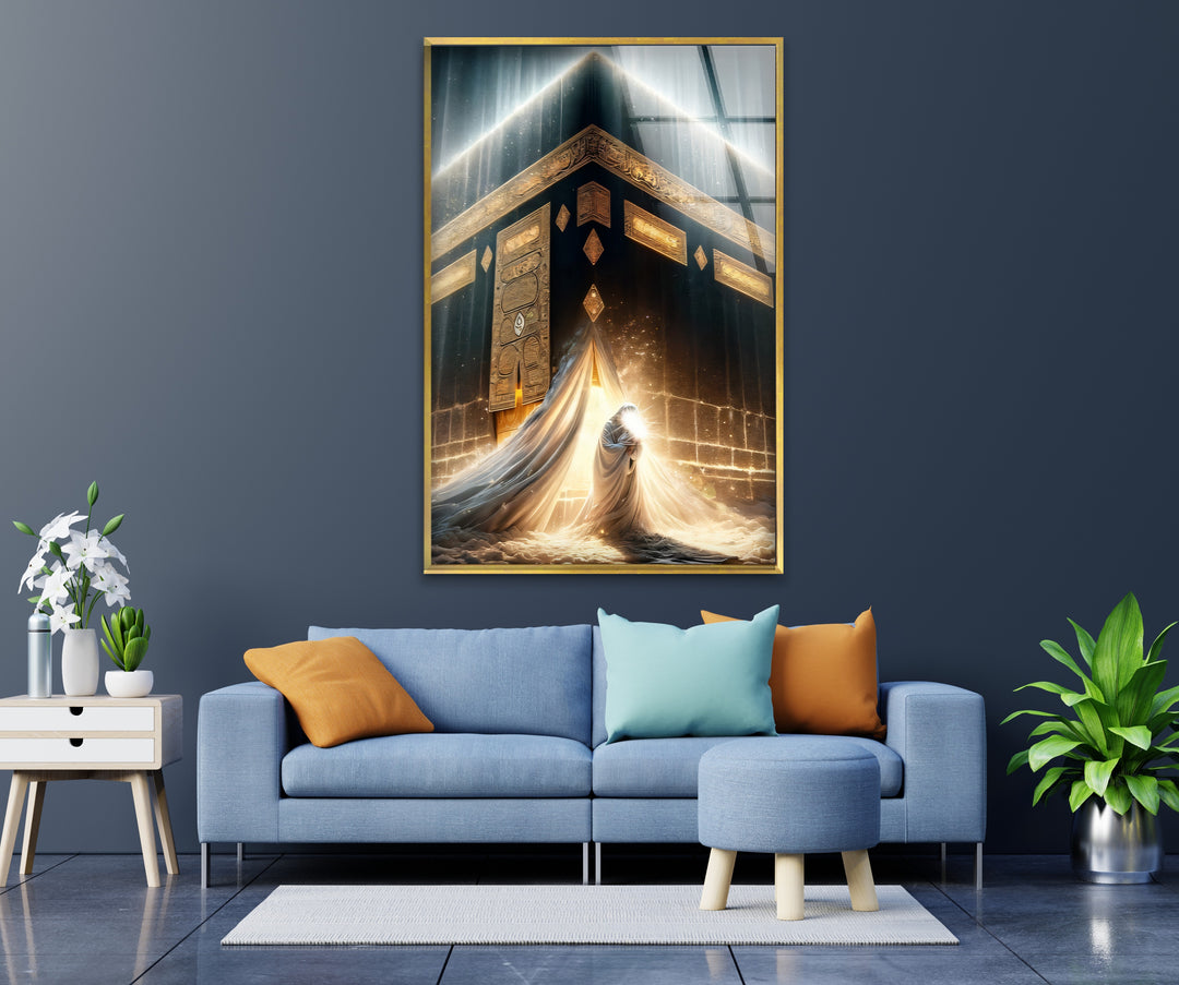 Heavenly Grace – Divine Light at the Kaaba Glass Wall Art