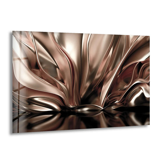 Bronze Background with Satin Drapery Glass Wall Art - MyPhotoStation