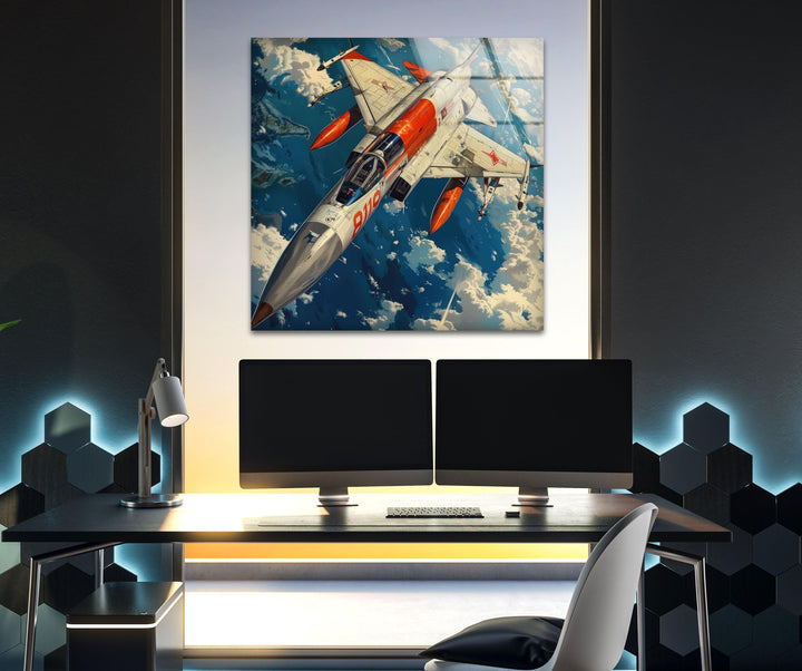 8119 Fighter Jet Tempered Glass Wall Art - MyPhotoStation
