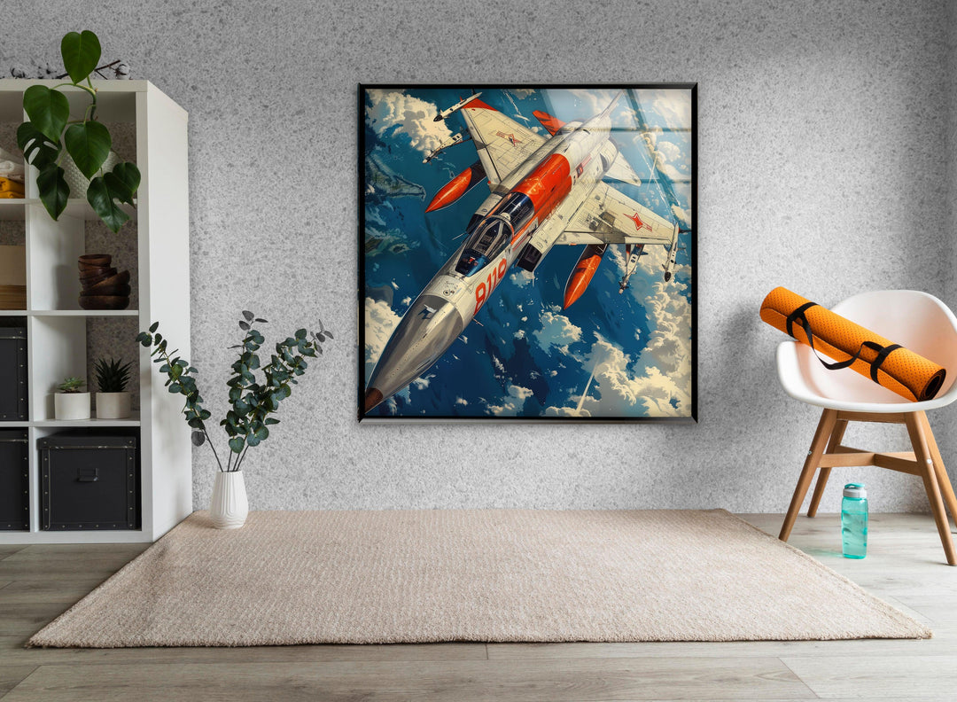 8119 Fighter Jet Tempered Glass Wall Art - MyPhotoStation