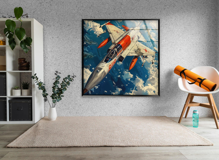 8119 Fighter Jet Tempered Glass Wall Art - MyPhotoStation