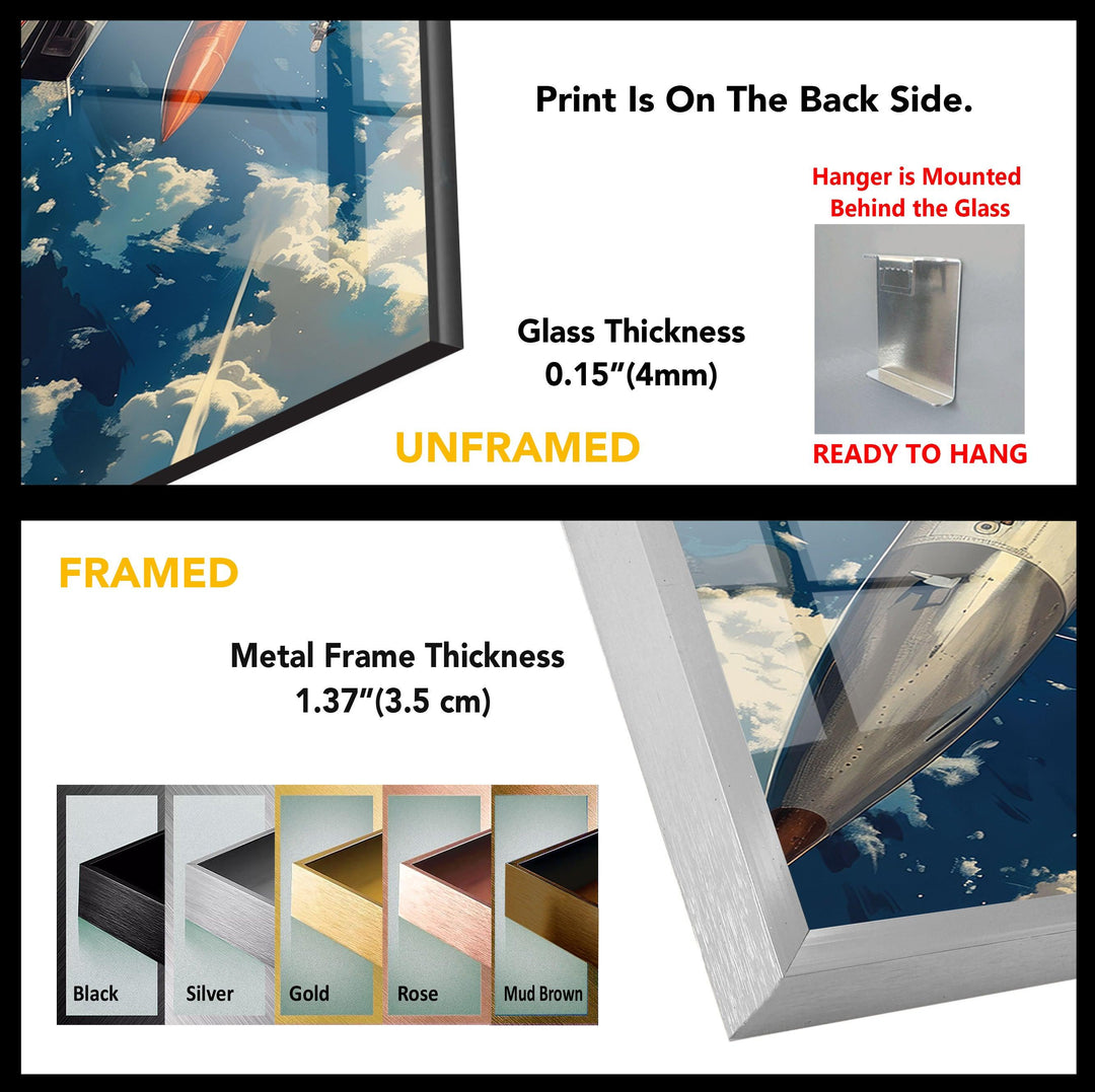 8119 Fighter Jet Tempered Glass Wall Art - MyPhotoStation