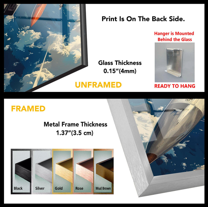 8119 Fighter Jet Tempered Glass Wall Art - MyPhotoStation