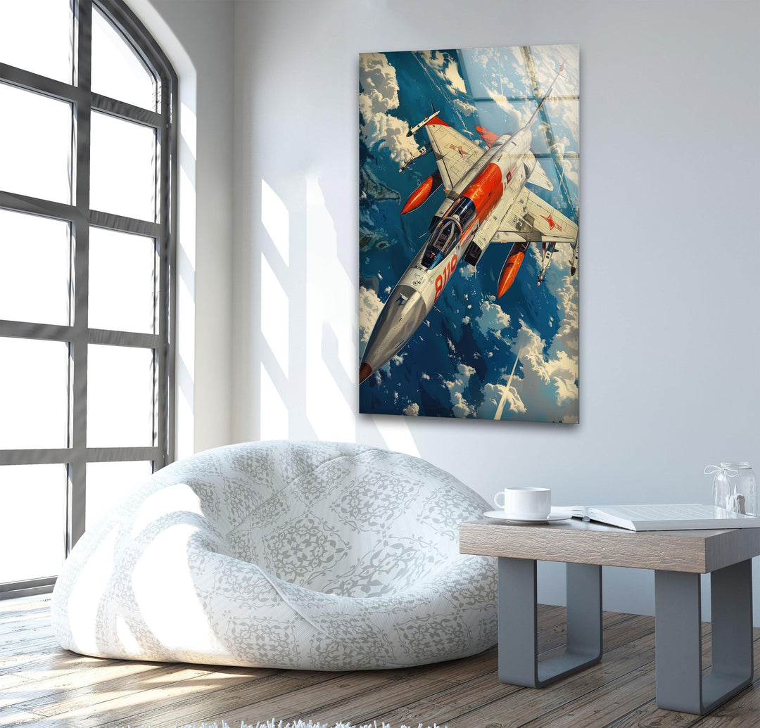 8119 Fighter Jet Tempered Glass Wall Art - MyPhotoStation