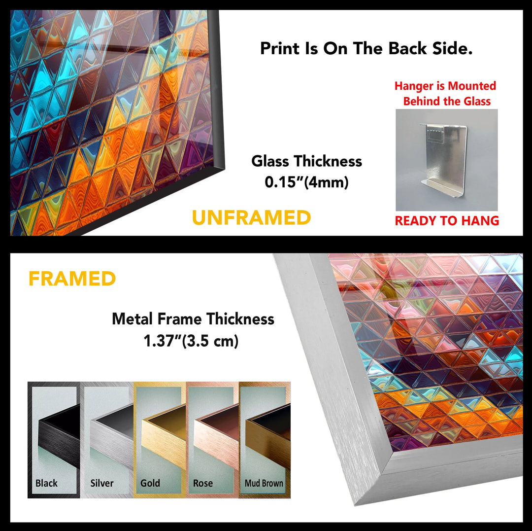 Geometric Prism Glass Wall Art – Colorful Triangle Mosaic for Modern Decor - MyPhotoStation