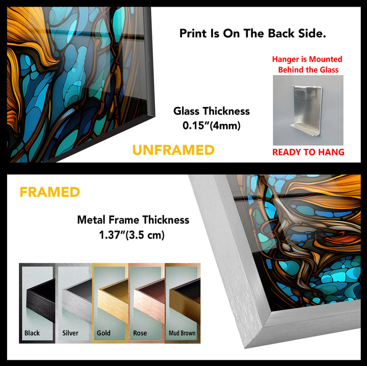 Sonnenblumen-Buntglas-Wandkunst – Lebendiges, florales, von der Natur inspiriertes Dekor 