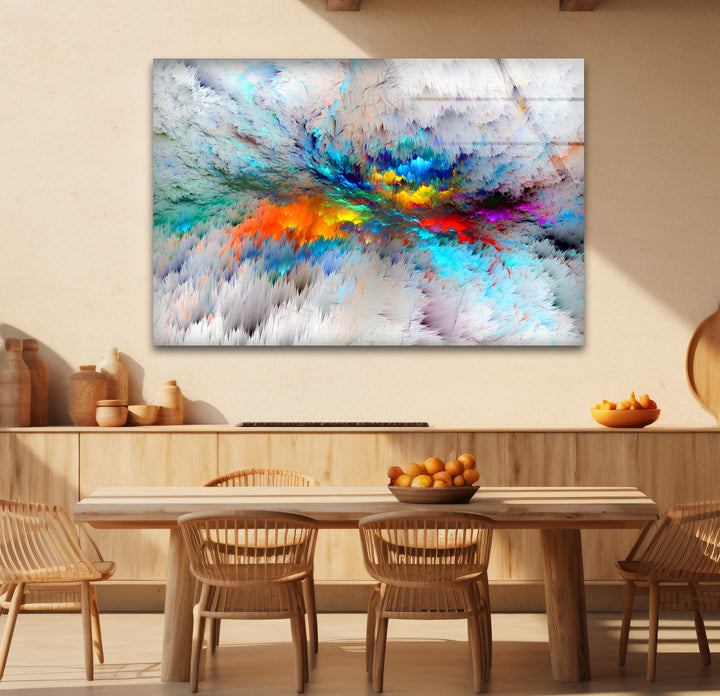 Prismatic Burst Wall Art – Explosive Color Abstract Glass Print Decor