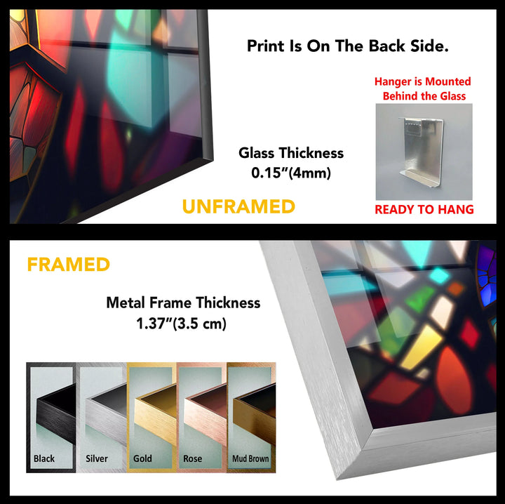Stained Glass Window Wall Art – Vibrant Geometric Light Reflections - MyPhotoStation