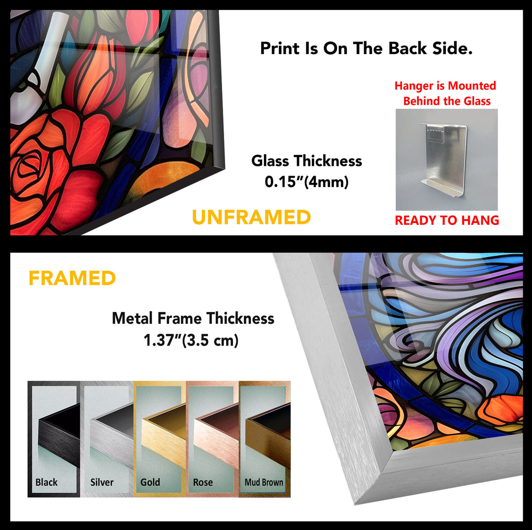 Majestic Unicorn Stained Glass Wall Art – Fantasy-Inspired Home Decor