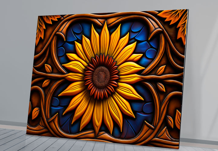 Sunflower Stained Glass Wall Art – Vibrant Floral Decor, Nature-Inspired Design