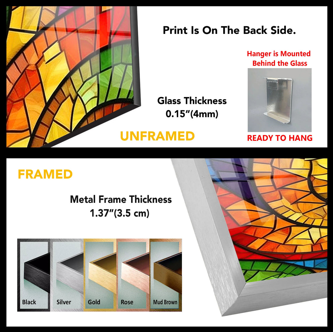 Colorful Spiral Stained Glass Wall Art – Vibrant Abstract Glass Decor - MyPhotoStation
