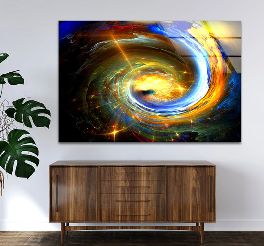 Galactic Vortex Wall Art – Spiral Energy Cosmos Glass Print Décor - MyPhotoStation