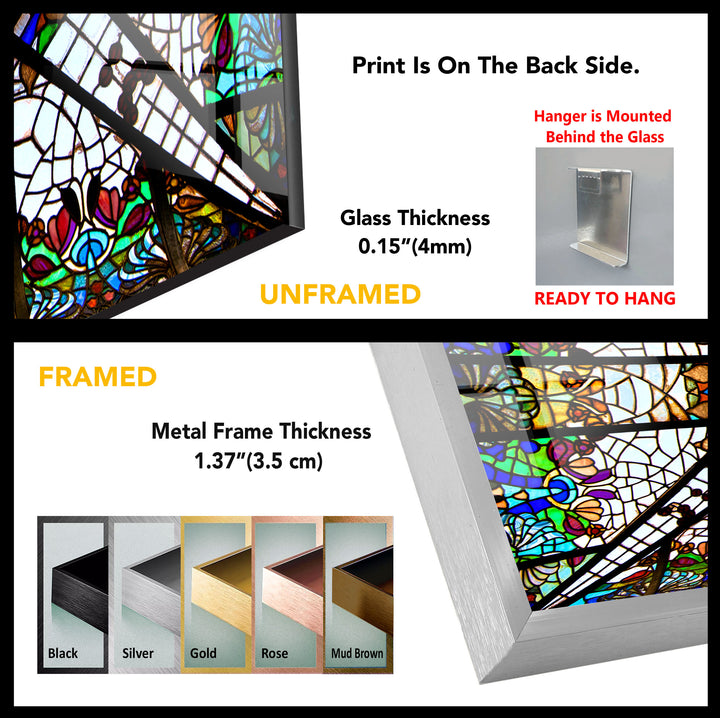 Buntglas-Deckenwandkunst – Elegantes architektonisches Glasdesign 