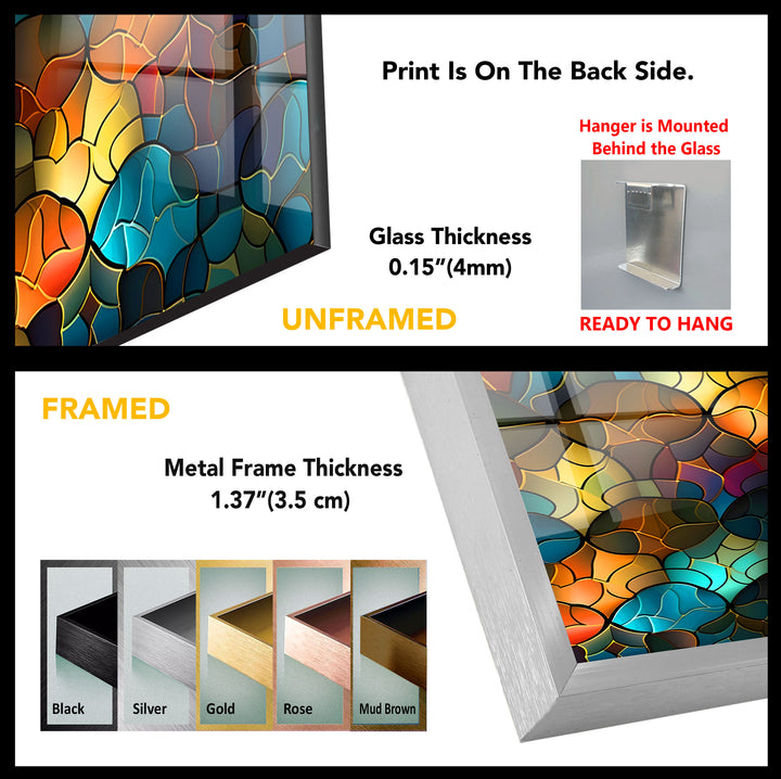 Abstract Stained Glass Wall Art – Colorful Mosaic Glass Design